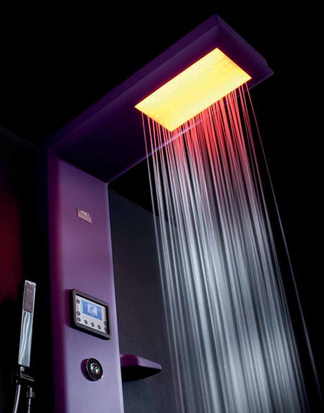 chuveiros modernos com luz