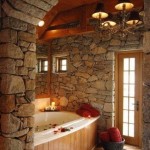 Banheiros decorados com pedras